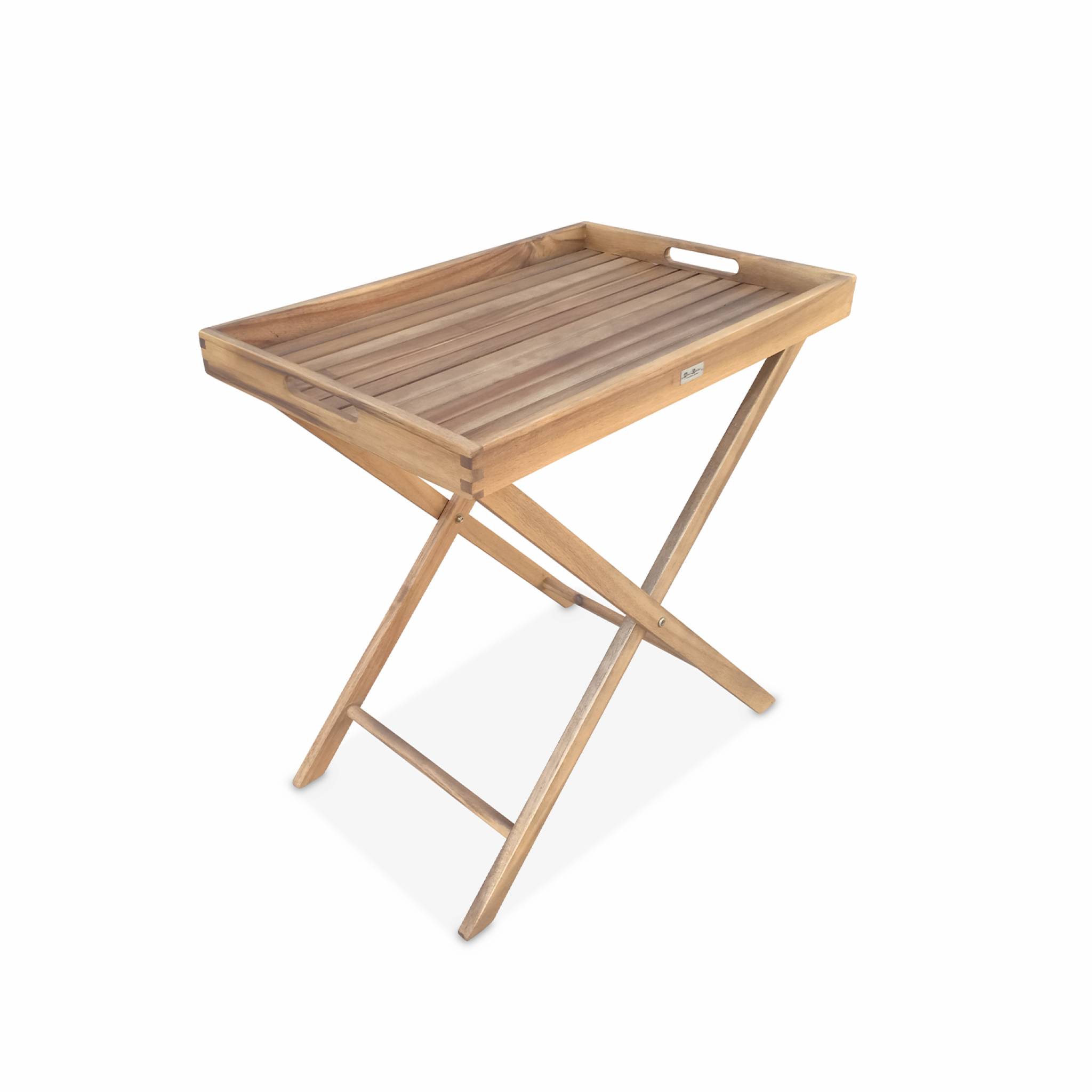 Desserte de jardin en bois 68x44cm - Murcia - Plateau amovible sur pied. table d'appoint. table basse