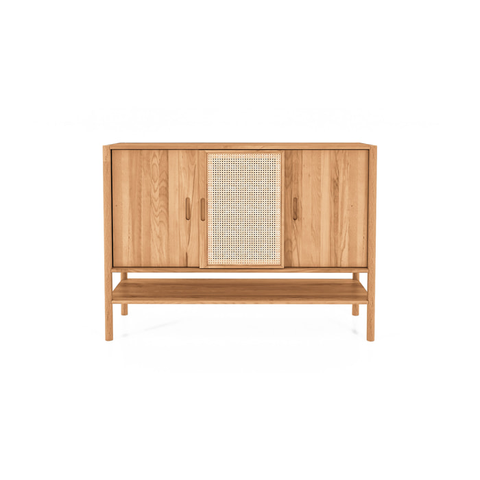 Buffet bois hêtre 3 portes amalfi 144x46cm