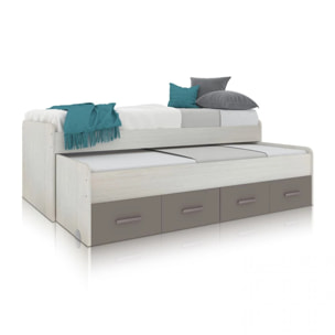 Cama doble juvenil Axim Blanco Alpes - Basalto