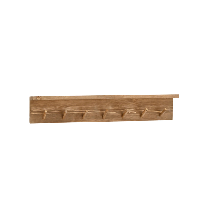 Colgador de pared de madera maciza en tono roble oscuro de 61x10cm Alto: 9.5 Largo: 61 Ancho: 5.5
