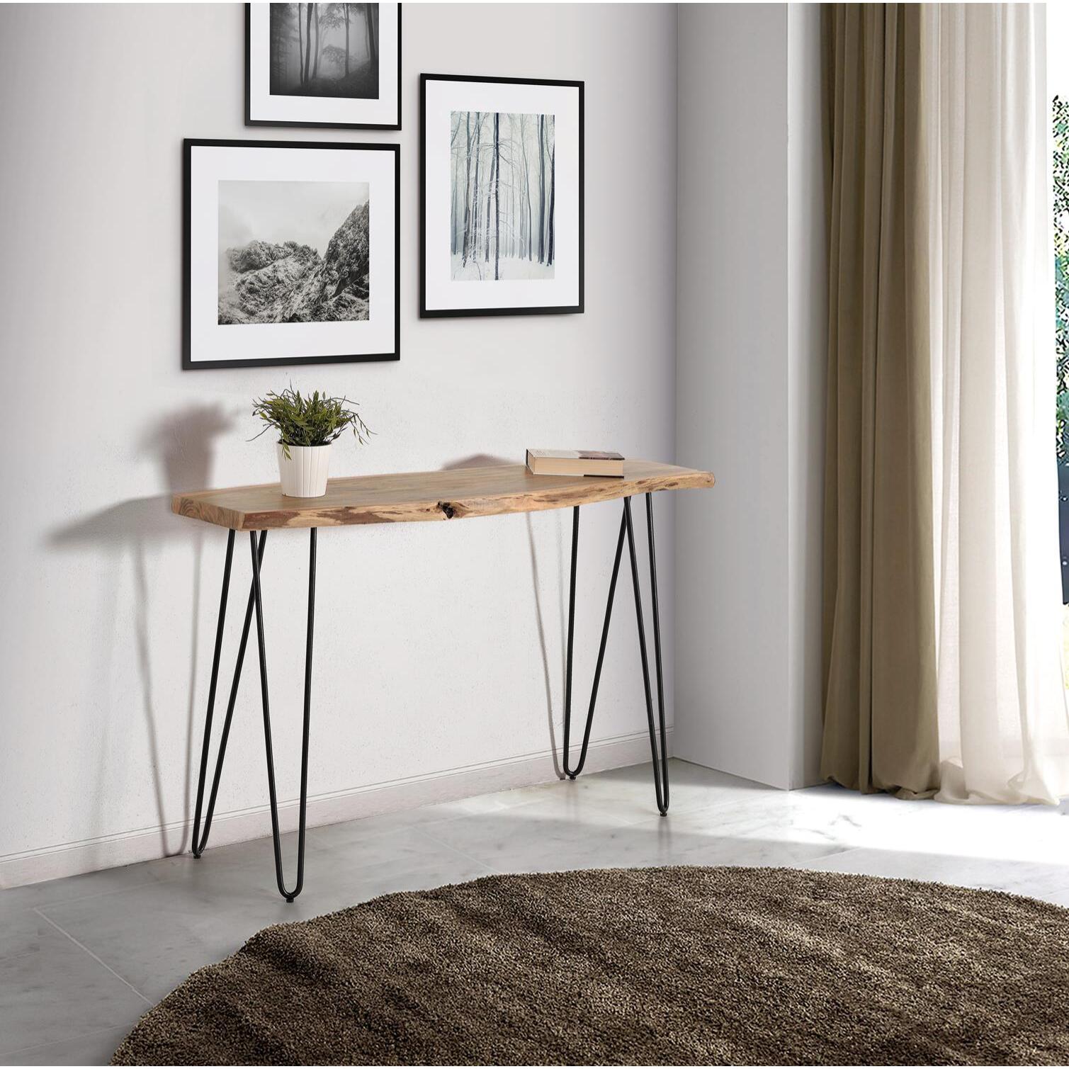 Consola - madera de acacia y metal - 120x35x76cm