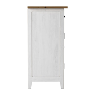 Buffet Casa en bois recyclé blanc effet vieilli