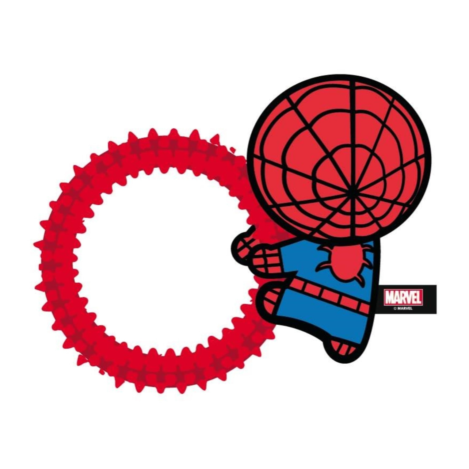 Aro mordedor tpr para perros diseño spiderman