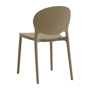 Set di 4 sedie SANTA CRUZ in polipropilene beige, impilabili