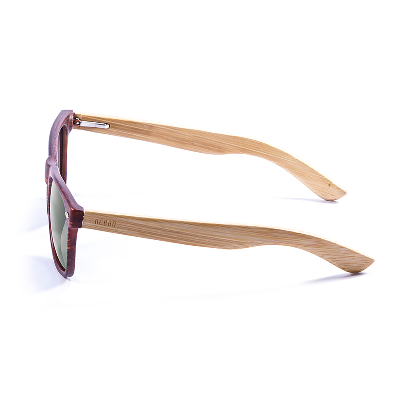 Gafas de sol OCEAN BEACH WOOD - Patillas marrón mate y bambú y / Ahumada