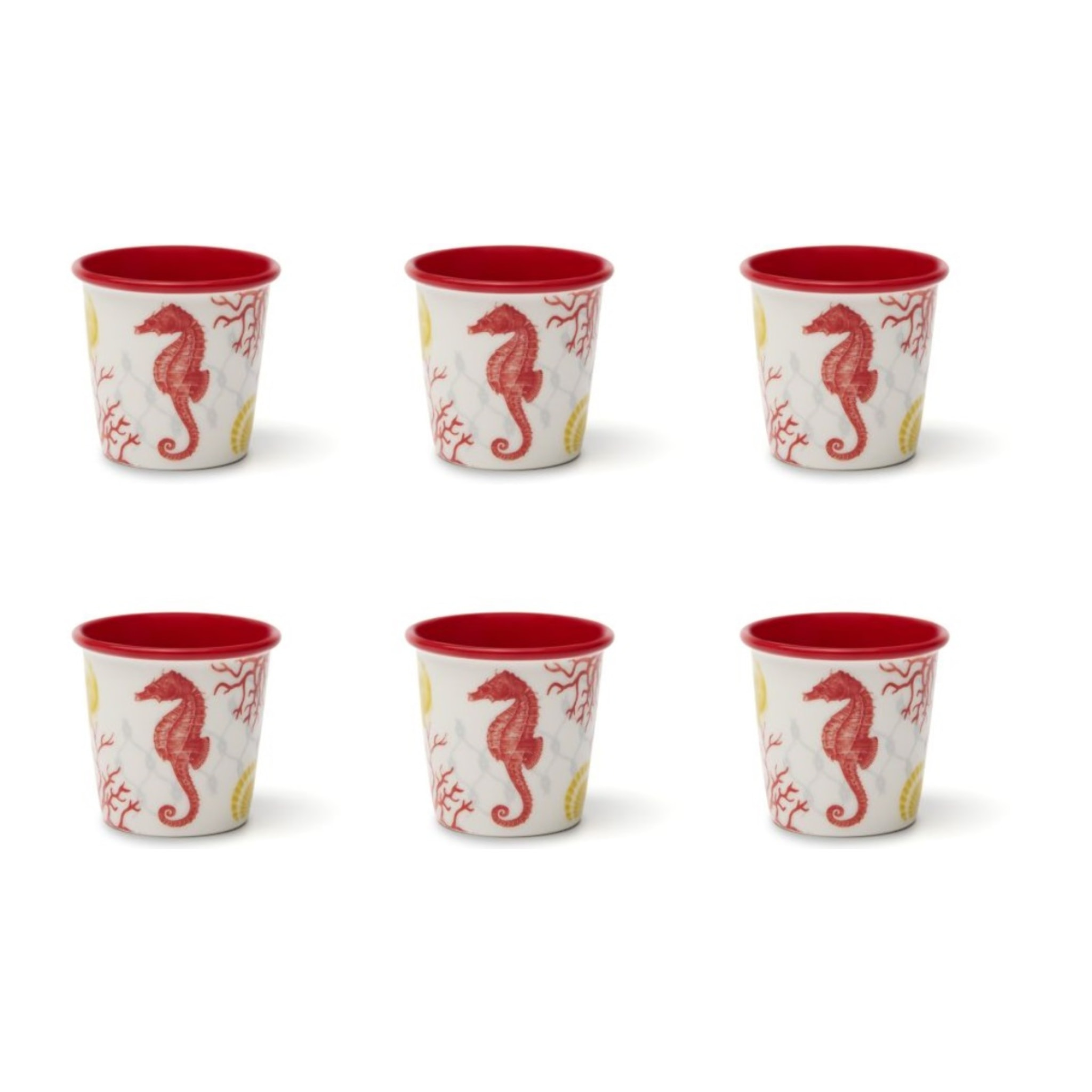 Set 6 Bicchierini Caffè Excelsa – Coral, New Bone China Rosso