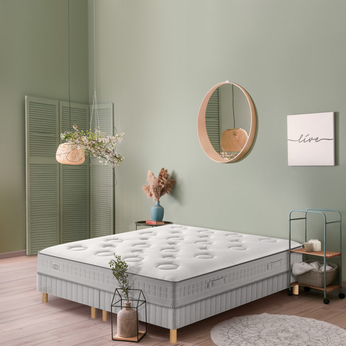 Ensemble FLEXION matelas H26 ressort ensachés, mi-ferme, 2 sommiers