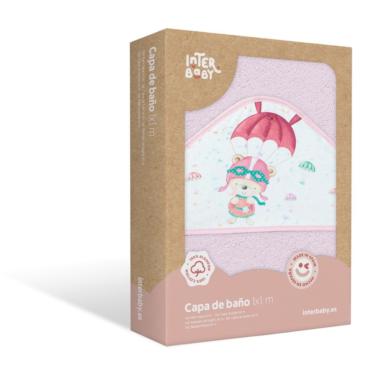 Capa de Baño 1 x 1 Mt  Mod Paracaidista Rosa