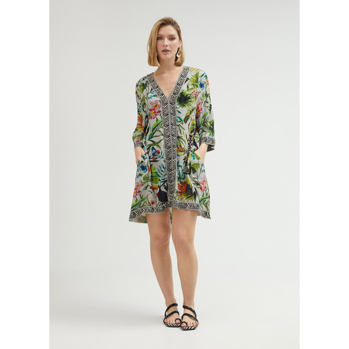 Kurta con stampa giungla