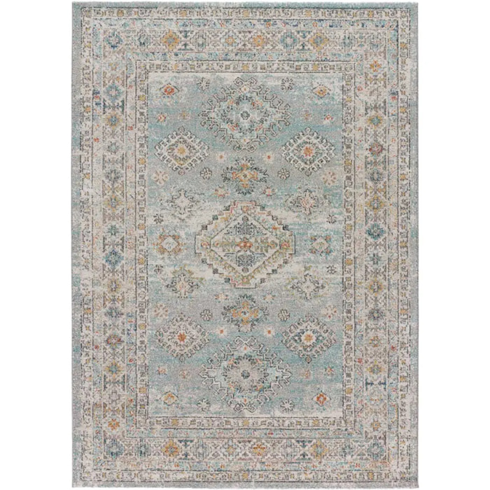 PARMA Alfombra estilo vintage de pelo corto en tonos azules, varias medidas disponibles