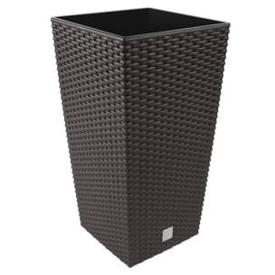 Maceta con inserto en color ocre oscuro