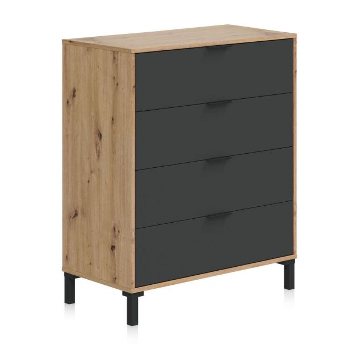 Cómoda Luke Gris Antracita - Roble Nodi