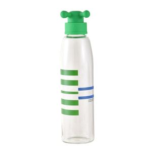 Botella de agua 500ml borosilicato funda verde y tapa de grifo rainbow be