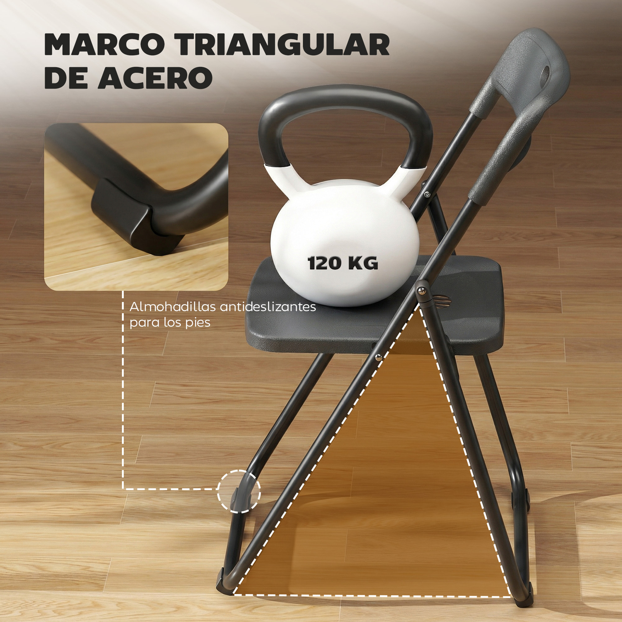 Juego de 6 Sillas Plegables de Plástico, Estructura de Acero, Sillas de Comedor con Respaldo Curvo, Asiento Cóncavo, para Espacios Pequeños, Salón, Oficina, Cocina, Negro