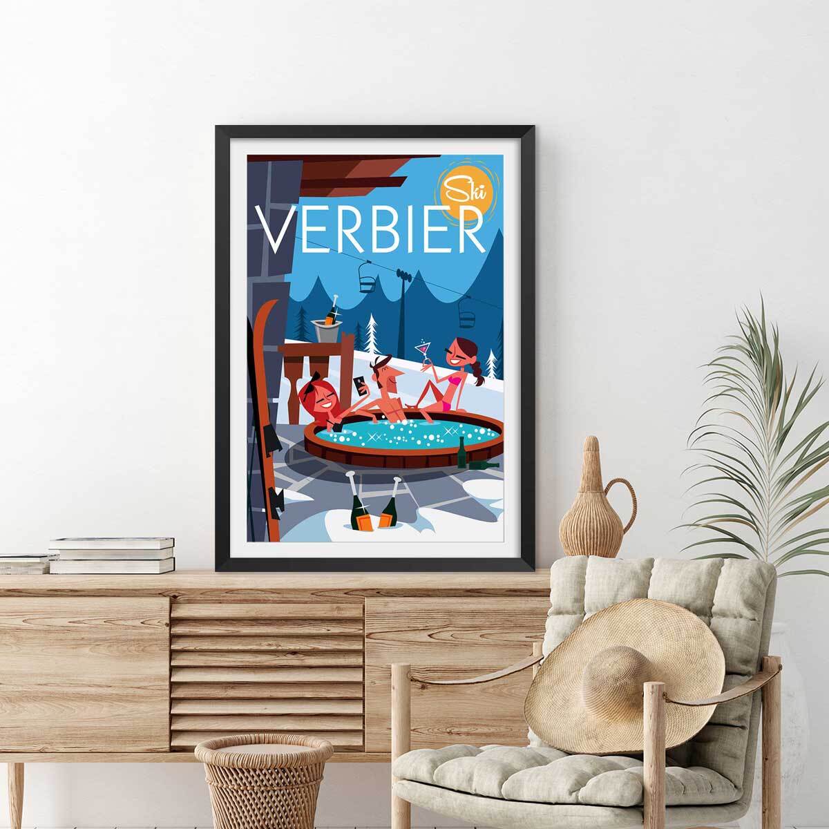 Poster de verbier Affiche sous cadre noir