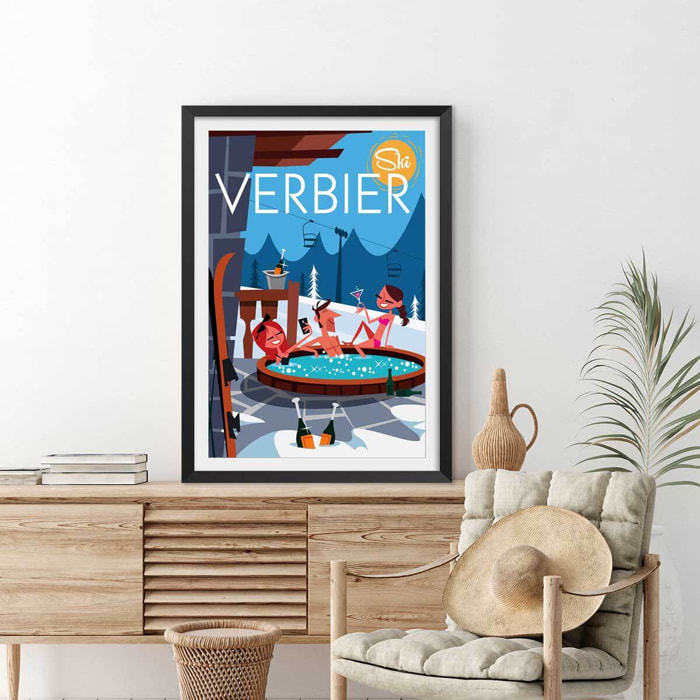 Poster de verbier Affiche sous cadre noir