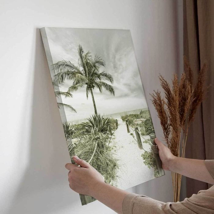 Tableau palmier vintage Plage et palmier Toile imprimée