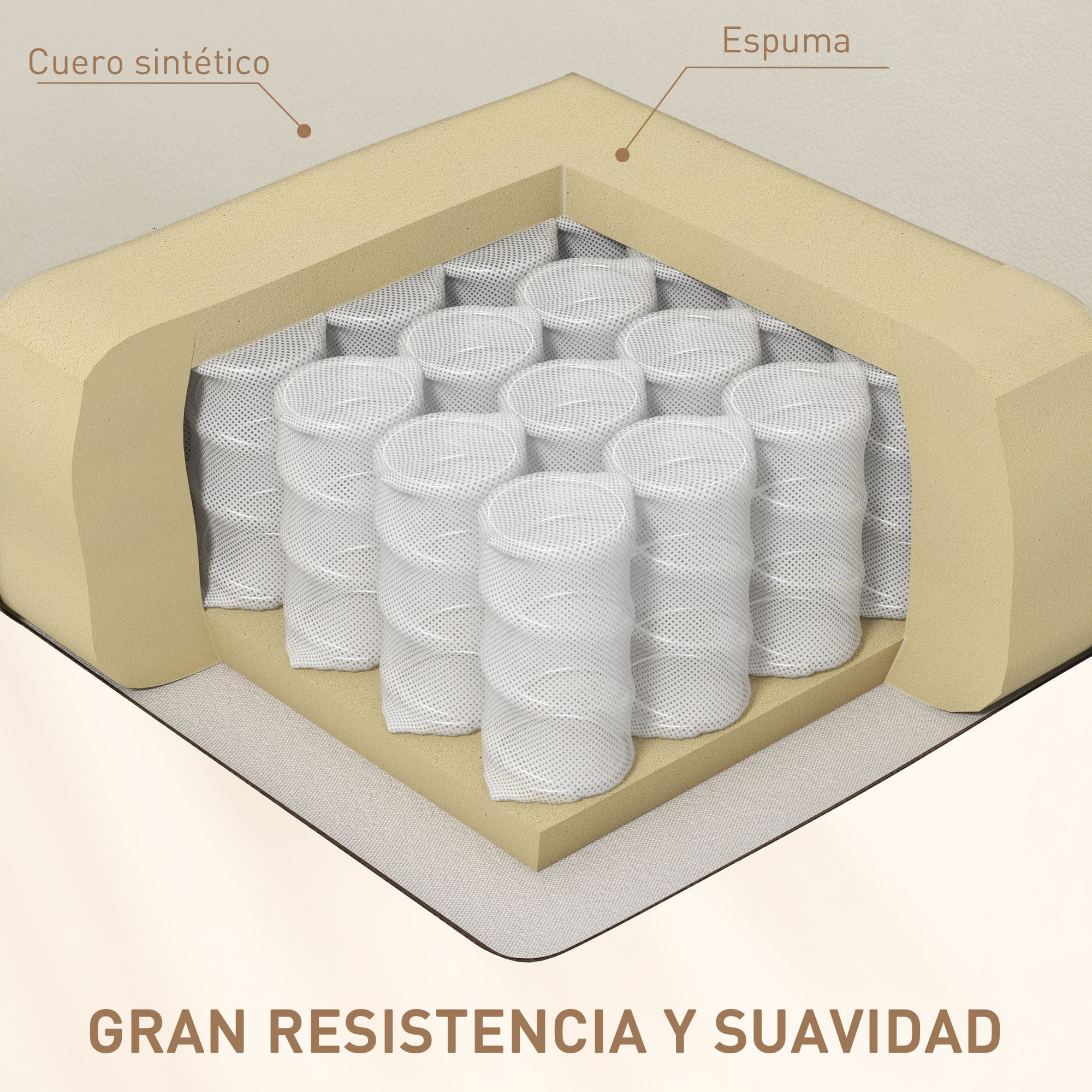 Sillón de Masaje Sillón Relax Reclinable con Mando a Distancia 2 Zonas de Masaje 8 Programas 5 Niveles de Intensidad 1 Bolsillo Lateral y Temporizador Tapizado en PU 68x88x98 cm Crema