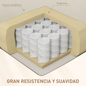 Sillón de Masaje Sillón Relax Reclinable con Mando a Distancia 2 Zonas de Masaje 8 Programas 5 Niveles de Intensidad 1 Bolsillo Lateral y Temporizador Tapizado en PU 68x88x98 cm Crema