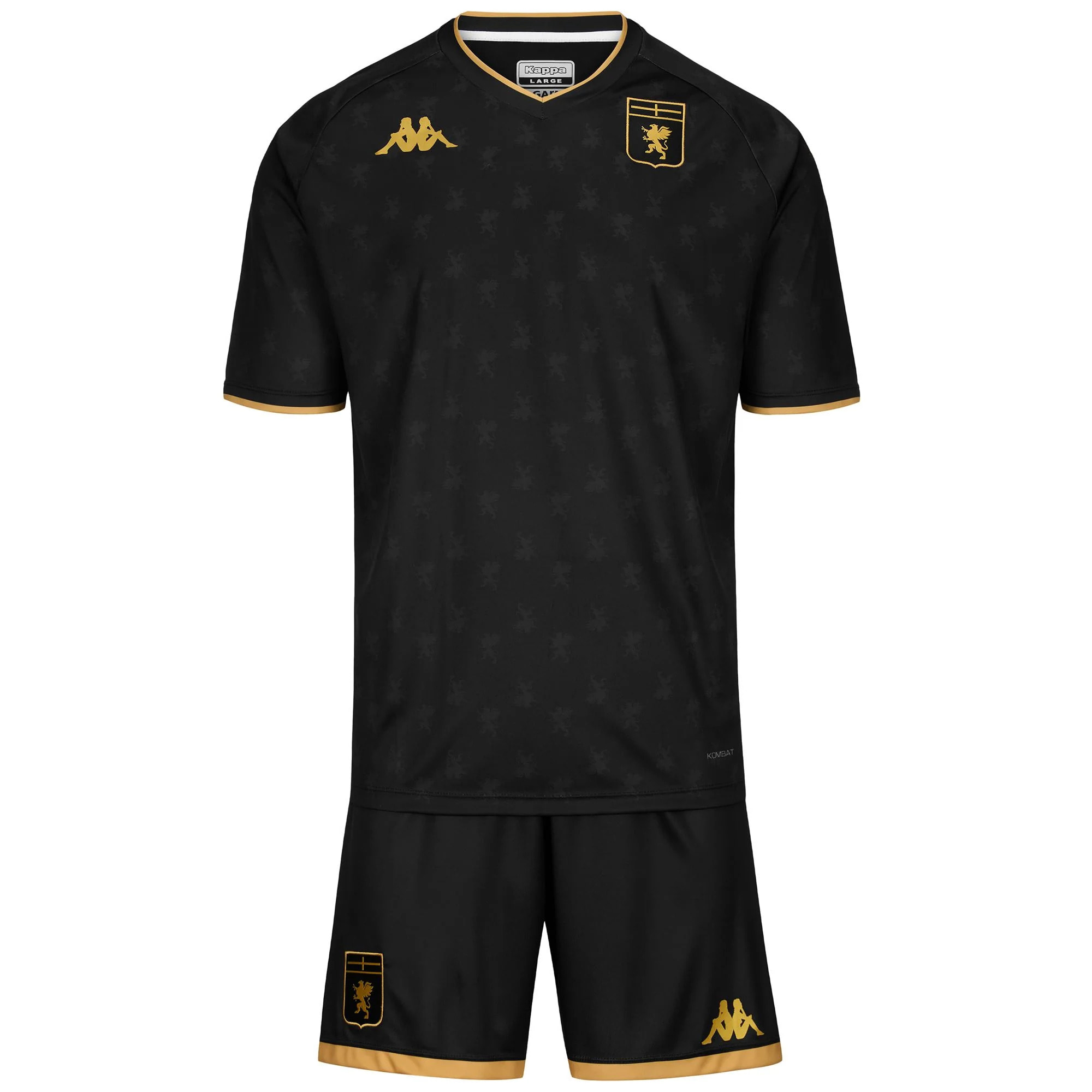 Kappa - Conjuntos Niño Negro - Kombat Kit 2025 Genoa
