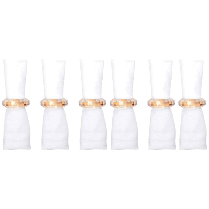 Lot de 6 ronds de serviettes en cristal ambré