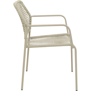 Chaise de jardin avec accoudoirs Madagascar beige Kare Design