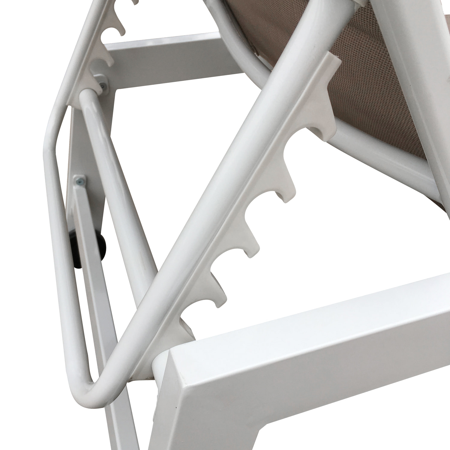 Lot de 2 bains de soleil BARBADOS en textilène taupe - aluminium blanc