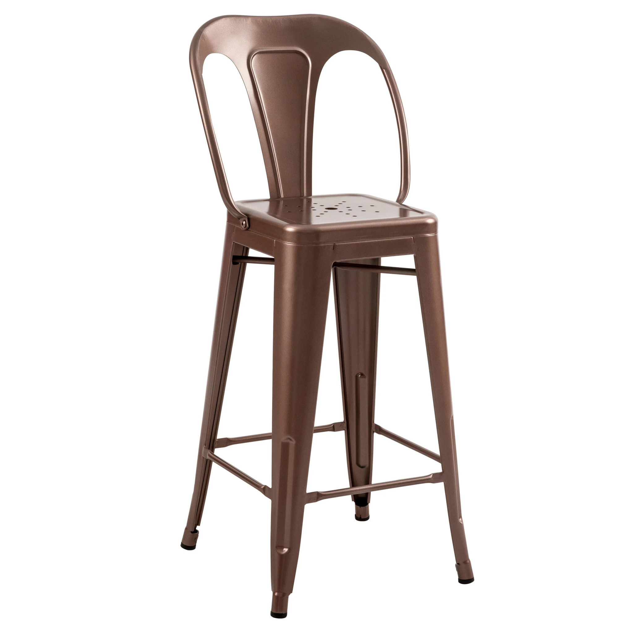 Lot de 2 chaises pour îlot central 67 cm en métal cuivre - Indus