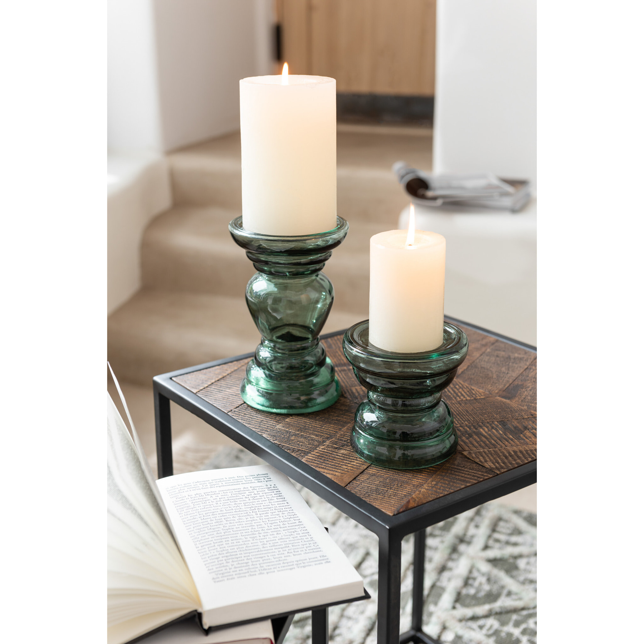 J-Line chandelier Nice - verre - vert - small - 2 pcs