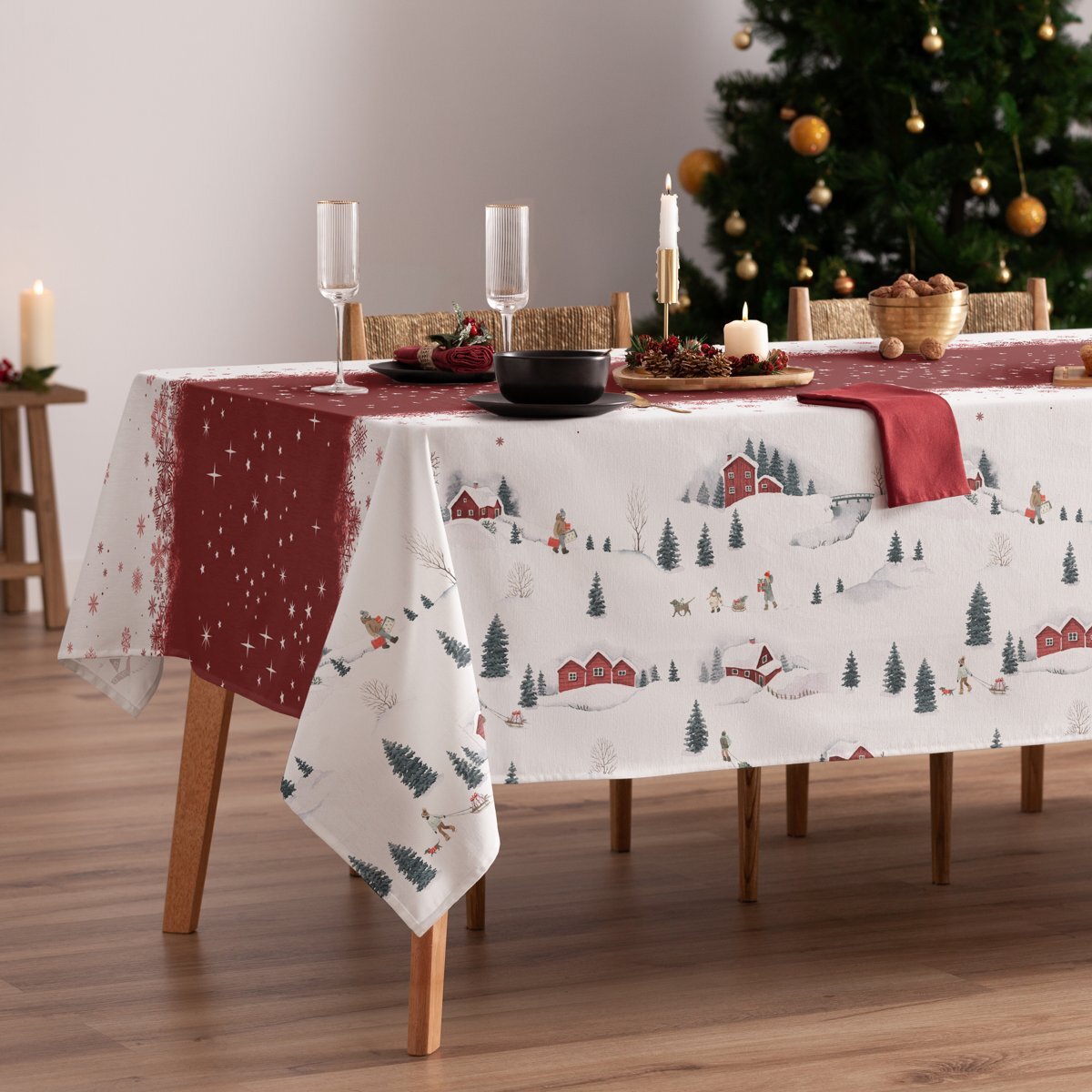 Nappe antitache WHOVILLE ROUGE - 100% Coton