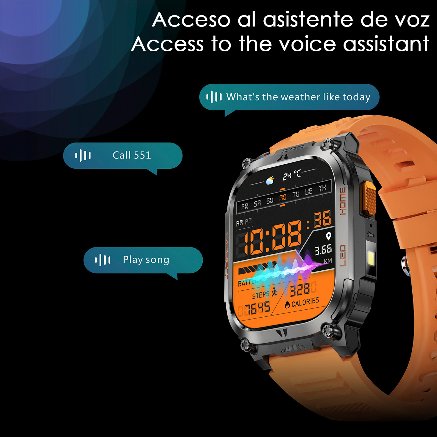 Smartwatch QX18, chiamate bluetooth, GPS + 4 sistemi di localizzazione, torcia, oltre 170 modalità sportive e monitor della salute.