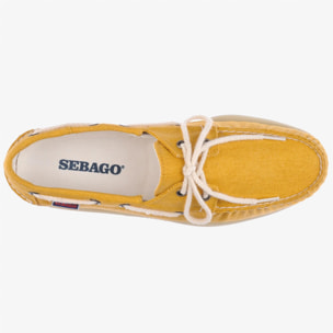 Sebago - Docksides Uomo Giallo - PORTLAND WASHED CANVAS