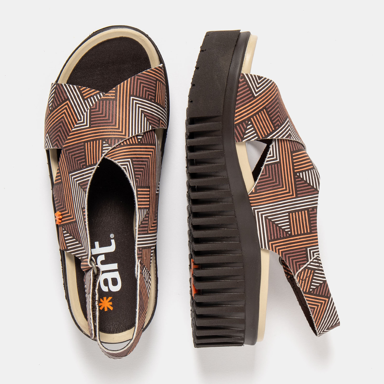 Sandalia de cuña 1574 FANTASY LINES BROWN/BRIGHTON color Lines brown