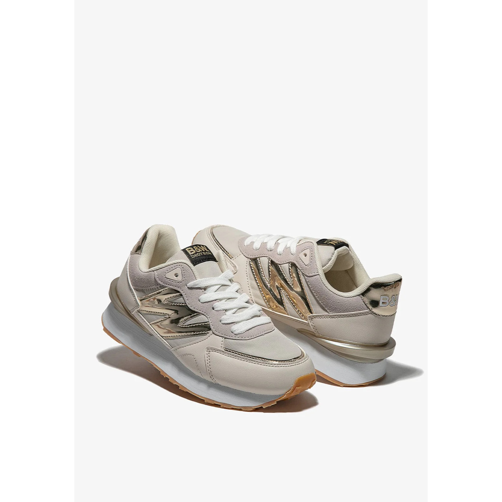 Zapatillas Metalizadas Beige Napa