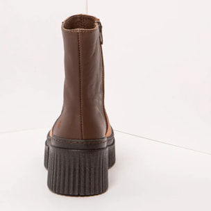 Botines con tacón 1374 NAPPA CUERO-BROWN/YORK color Cuero-brown