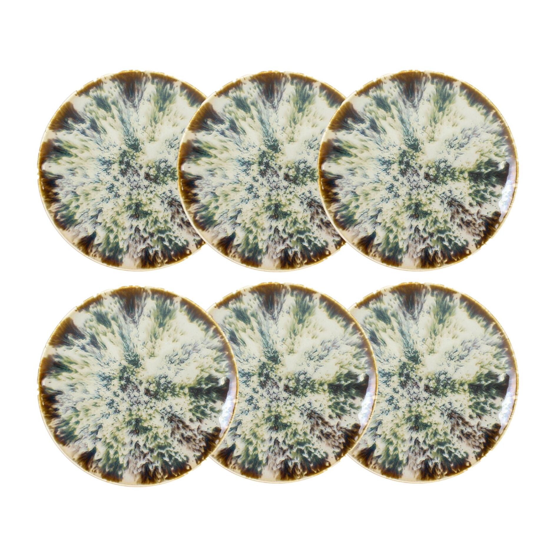 Lot de 6 assiettes à dessert abstraites en porcelaine 20cm MAKA