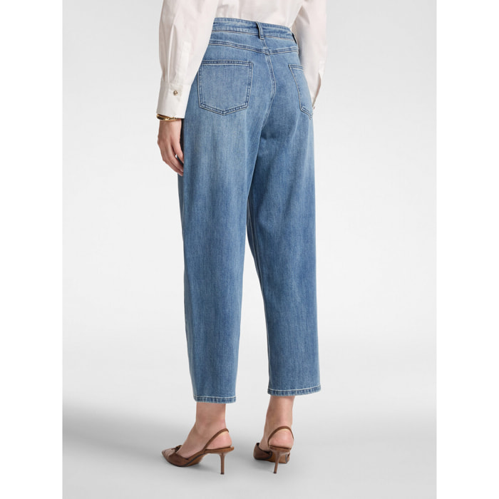 Elena Mirò - Jeans regular en denim lavado - Azul