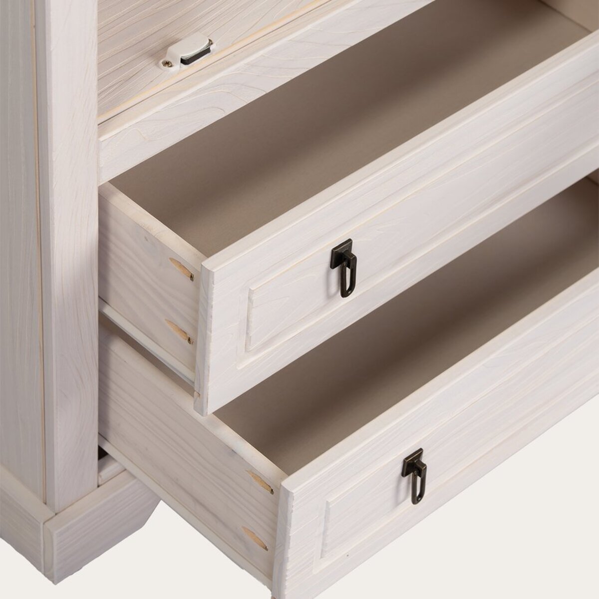 Vitrine Tarifa -bois massif d'araucaria-couleur baishi 70 x 180 x 40 cm