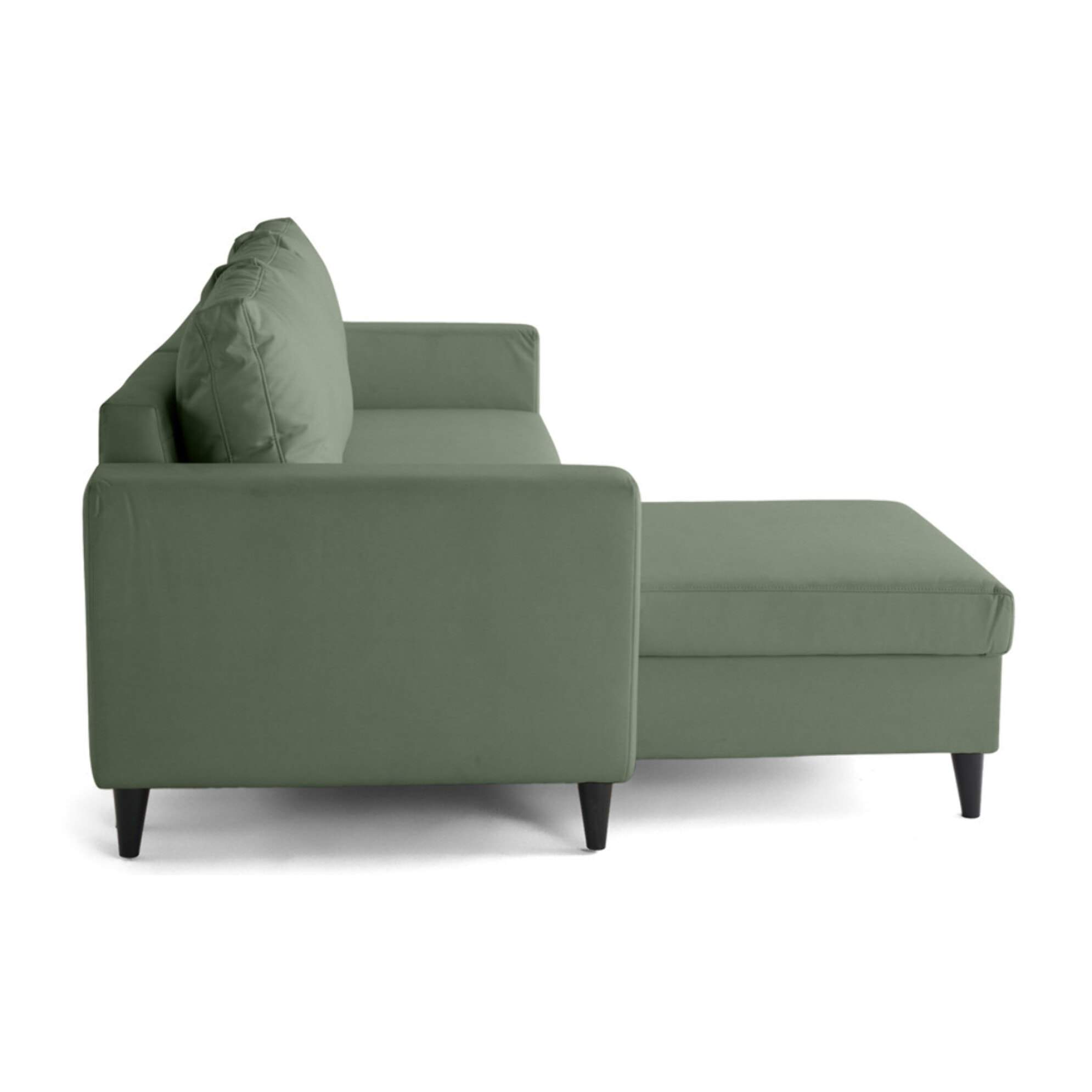 Nordic - canapé d'angle réversible 4 places - convertible avec coffre - en simili - Vert