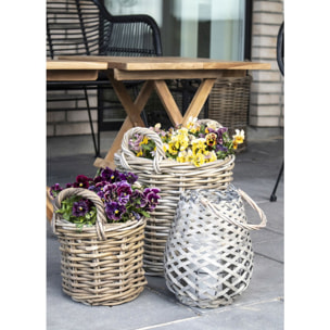 Set di 4 cesti Caor in rattan kubu naturale - misure assortite