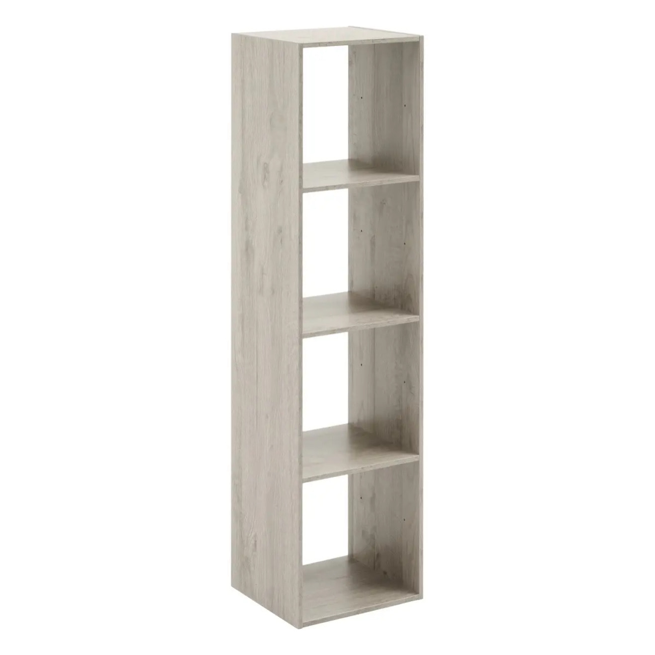 Étagère colonne 4 cases "Mix N' Modul" effet chêne gris