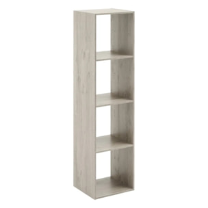 Étagère colonne 4 cases "Mix N' Modul" effet chêne gris