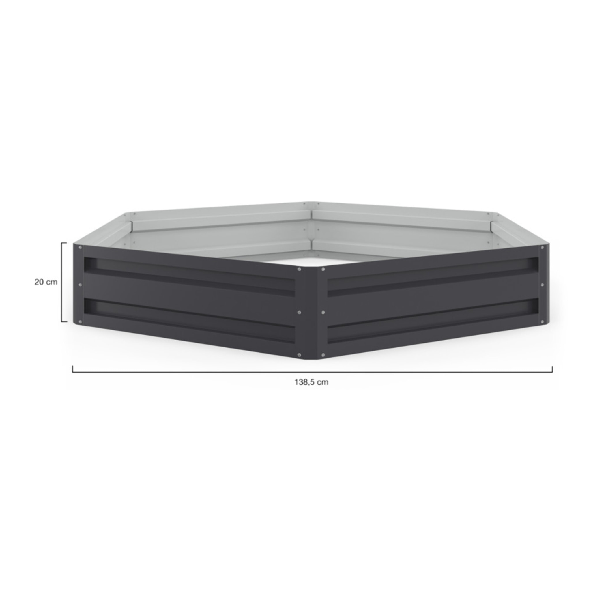 Carrés de potager hexagonaux en métal 120cm - lot de 2