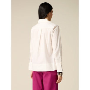 Oltre - Blusa in cotone con cristalli - Bianco