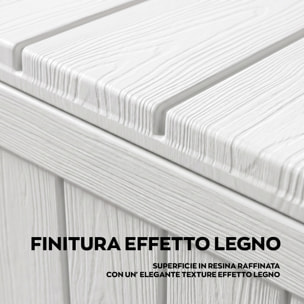 Neo 75 - Baule Portaoggetti da Giardino 110x46x53 cm 285 lt Contenitore Lucchettabile in Resina Bianco
