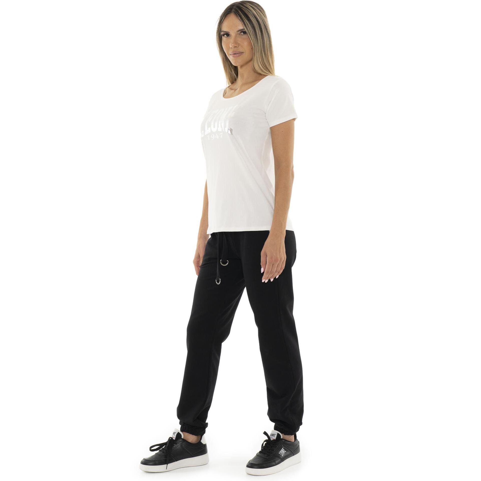 Camiseta de manga corta para mujer con logo grande "Plata"