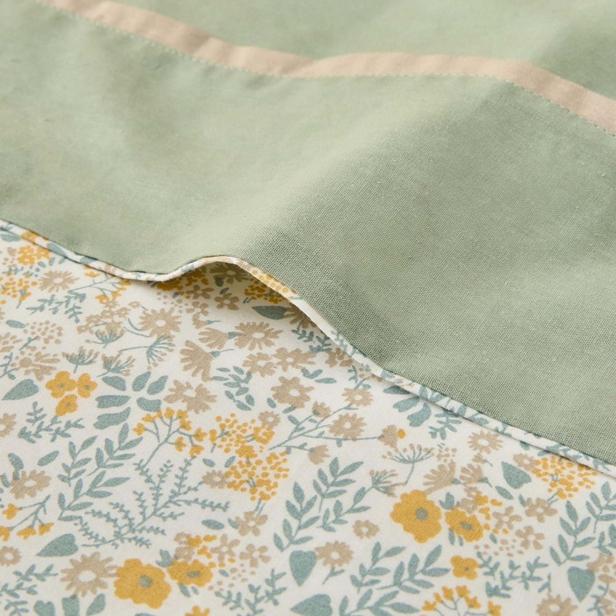 Sábana algodón flores Fopati color verde 100% Algodón