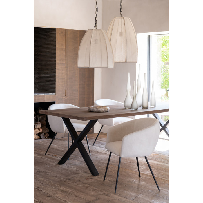 J-Line vase Yara Courbe Flute - verre - beige - 3 pièces - 64 cm de hauteur