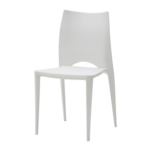 Set 2 sedie impilabili in polipropilene colore bianco