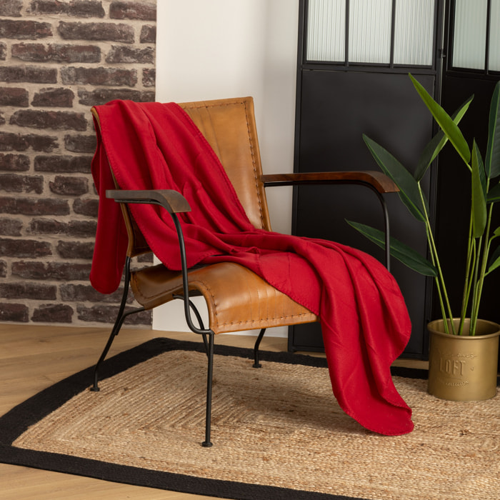 Plaid polaire - polaire - rouge - 125x150 cm